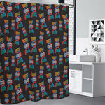 DNA Strands Pattern Print Shower Curtain