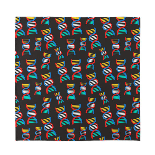 DNA Strands Pattern Print Silk Bandana