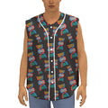 DNA Strands Pattern Print Sleeveless Baseball Jersey