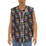 DNA Strands Pattern Print Sleeveless Baseball Jersey