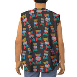 DNA Strands Pattern Print Sleeveless Baseball Jersey