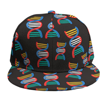DNA Strands Pattern Print Snapback Cap