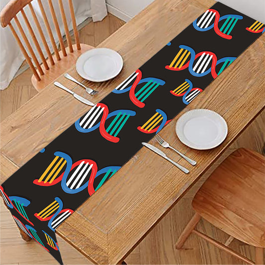 DNA Strands Pattern Print Table Runner