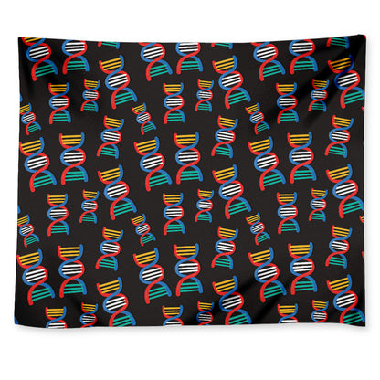 DNA Strands Pattern Print Tapestry