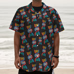 DNA Strands Pattern Print Textured Short Sleeve Shirt