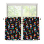 DNA Strands Pattern Print Tier Curtains