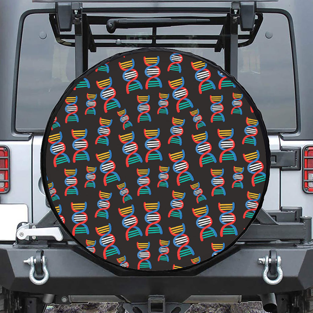 DNA Strands Pattern Print Tire Cover