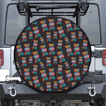 DNA Strands Pattern Print Tire Cover