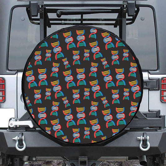 DNA Strands Pattern Print Tire Cover