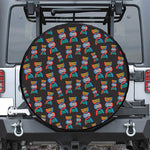 DNA Strands Pattern Print Tire Cover