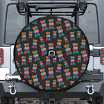 DNA Strands Pattern Print Tire Cover With Camera Hole