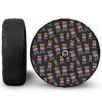 DNA Strands Pattern Print Tire Cover With Camera Hole