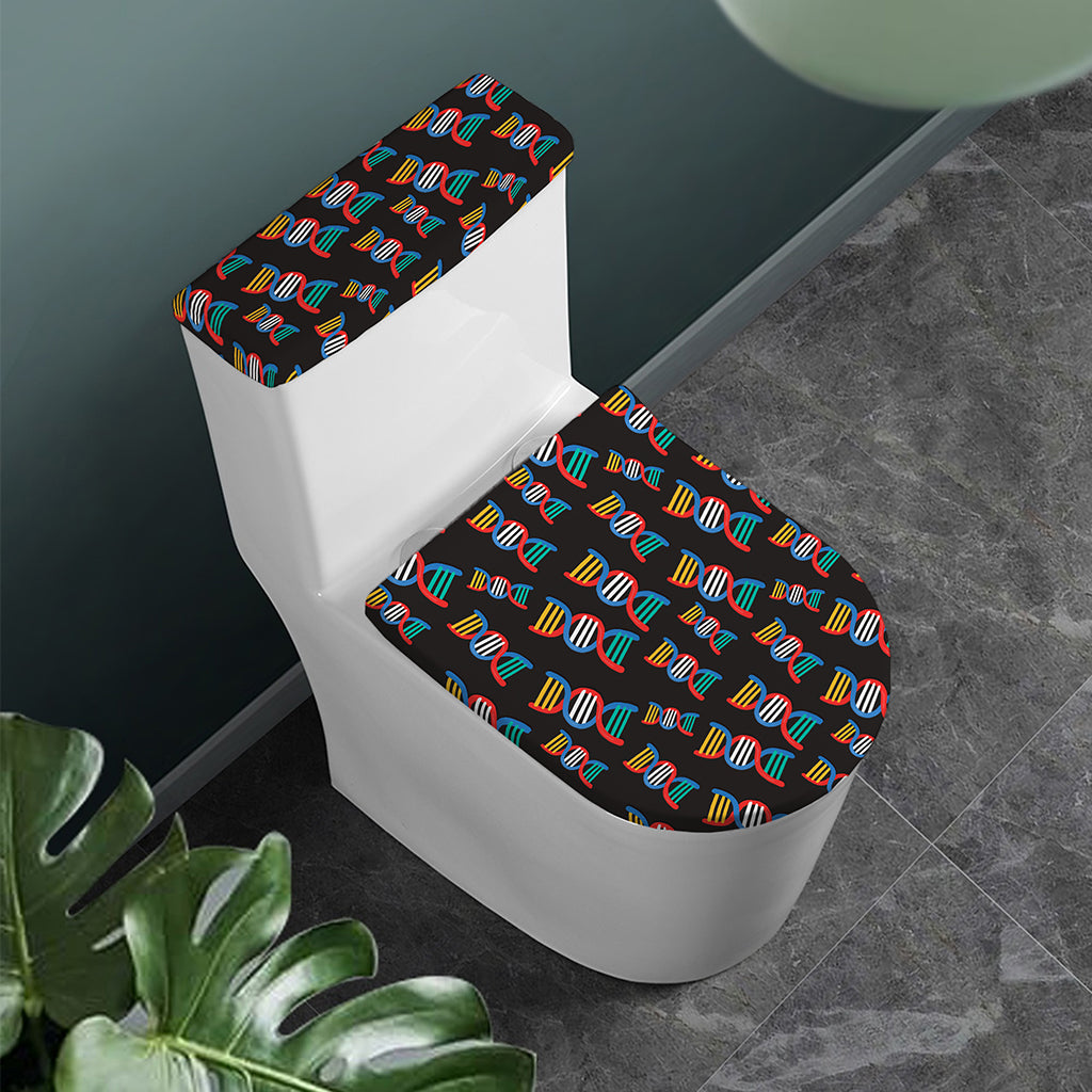 DNA Strands Pattern Print Toilet Lid And Tank Cover Set