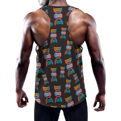 DNA Strands Pattern Print Training Tank Top