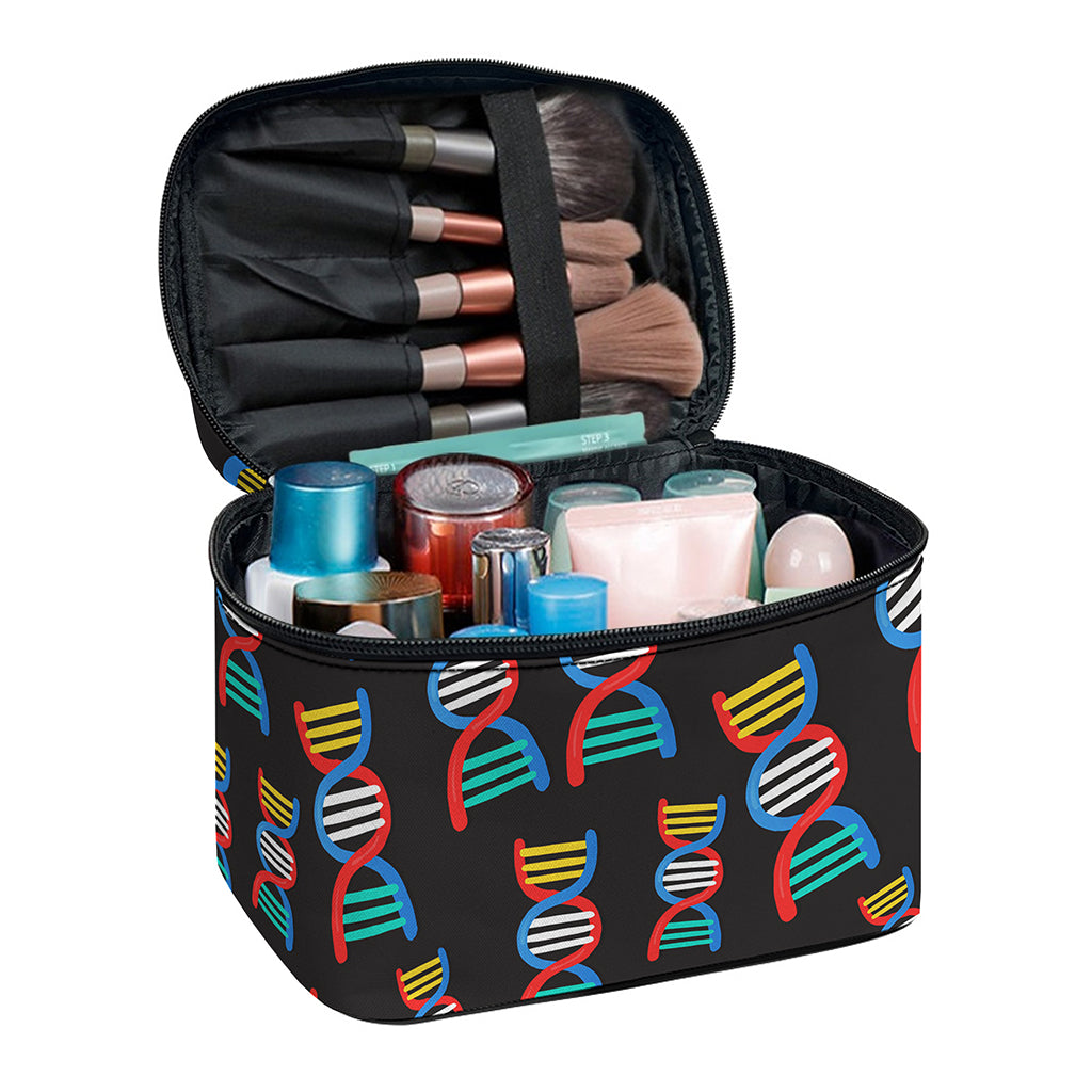 DNA Strands Pattern Print Travel Makeup Bag