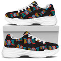 DNA Strands Pattern Print White Chunky Shoes