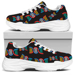 DNA Strands Pattern Print White Chunky Shoes