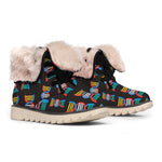 DNA Strands Pattern Print Winter Boots