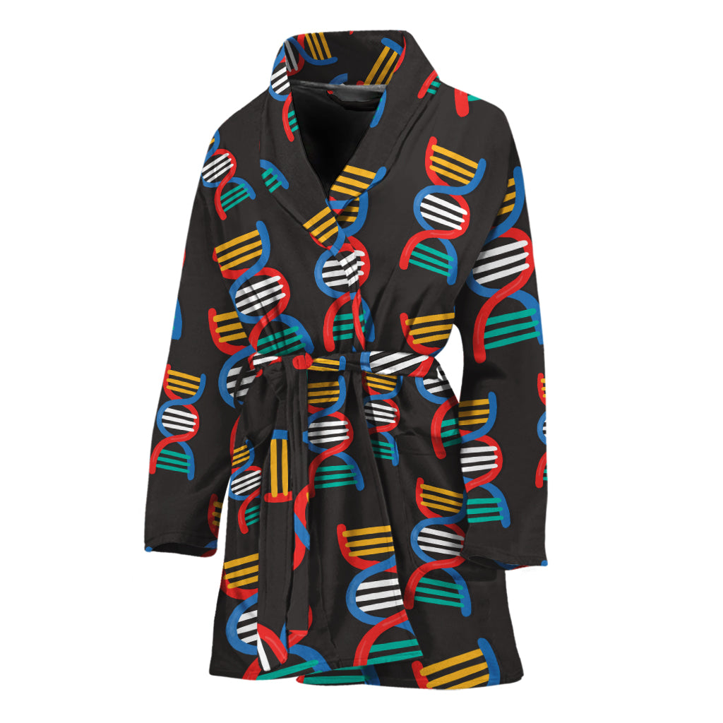 DNA Strands Pattern Print Women's Bathrobe