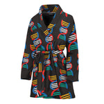 DNA Strands Pattern Print Women's Bathrobe
