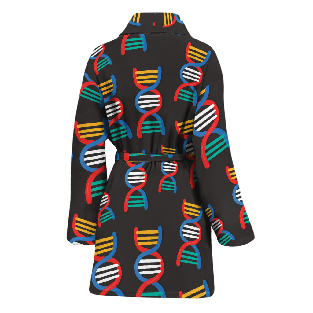 DNA Strands Pattern Print Women's Bathrobe