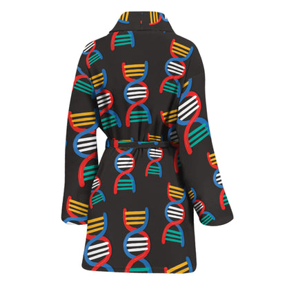 DNA Strands Pattern Print Women's Bathrobe