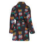 DNA Strands Pattern Print Women's Bathrobe
