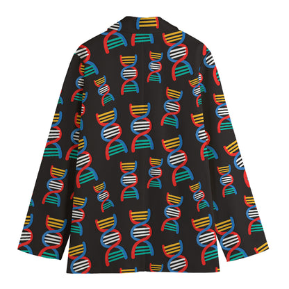 DNA Strands Pattern Print Women's Blazer