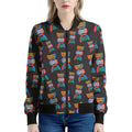DNA Strands Pattern Print Women's Bomber Jacket