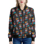DNA Strands Pattern Print Women's Bomber Jacket