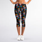 DNA Strands Pattern Print Women's Capri Leggings