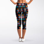 DNA Strands Pattern Print Women's Capri Leggings