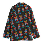 DNA Strands Pattern Print Women's Cotton Blazer