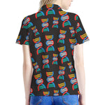 DNA Strands Pattern Print Women's Polo Shirt