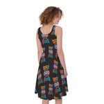 DNA Strands Pattern Print Women's Sleeveless Dress