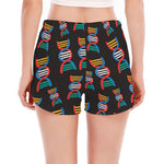 DNA Strands Pattern Print Women's Split Running Shorts