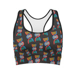 DNA Strands Pattern Print Women's Sports Bra