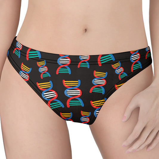 DNA Strands Pattern Print Women's Thong