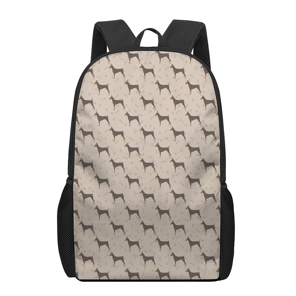 Doberman Pinscher Pattern Print 17 Inch Backpack
