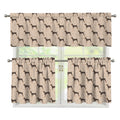 Doberman Pinscher Pattern Print 3 Piece Kitchen Curtains