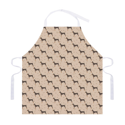 Doberman Pinscher Pattern Print Adjustable Apron