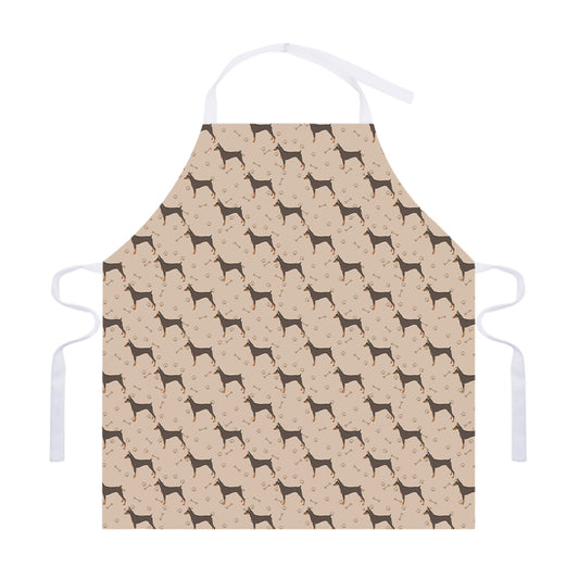 Doberman Pinscher Pattern Print Adjustable Apron