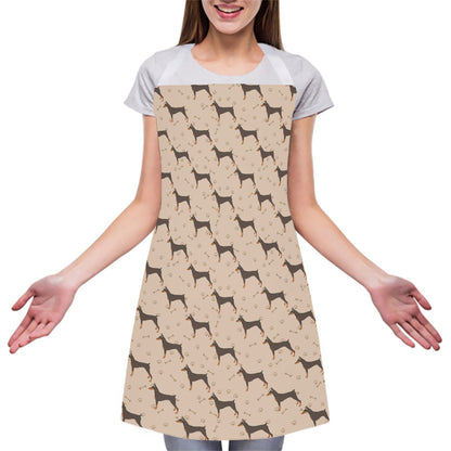 Doberman Pinscher Pattern Print Adjustable Apron