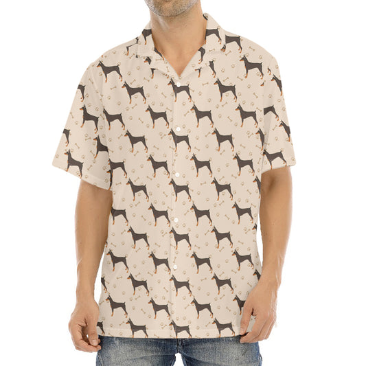 Doberman Pinscher Pattern Print Aloha Shirt