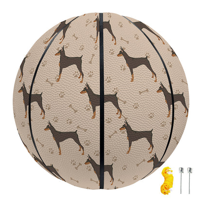 Doberman Pinscher Pattern Print Basketball