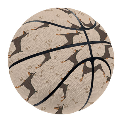 Doberman Pinscher Pattern Print Basketball