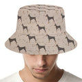 Doberman Pinscher Pattern Print Bucket Hat