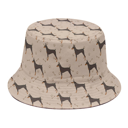 Doberman Pinscher Pattern Print Bucket Hat