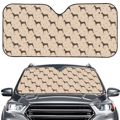 Doberman Pinscher Pattern Print Car Windshield Sun Shade