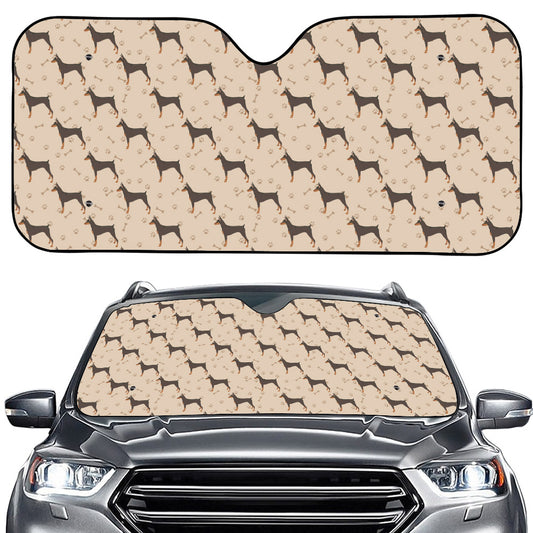 Doberman Pinscher Pattern Print Car Windshield Sun Shade